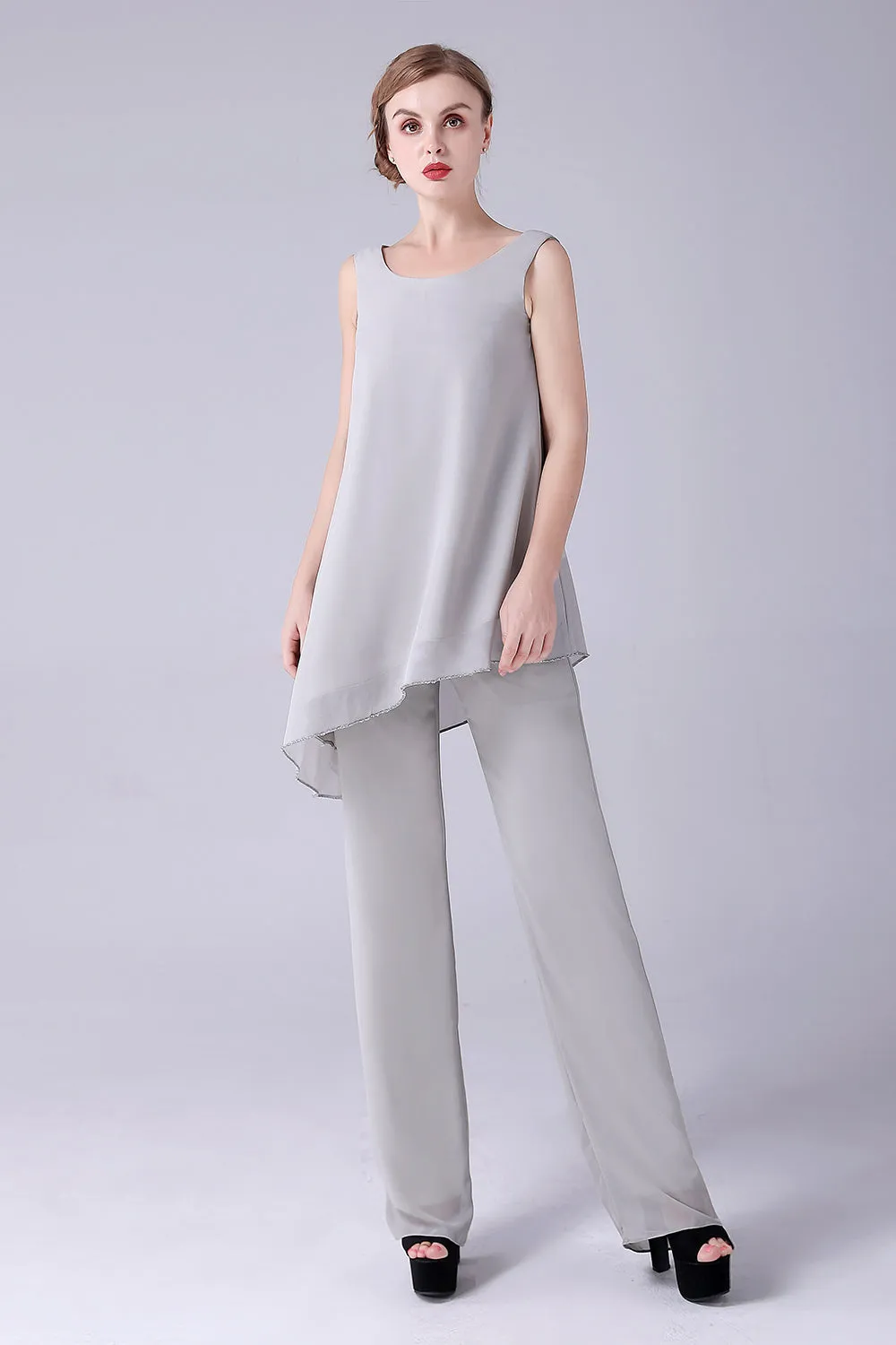 Jumpsuit/Pantsuit Separates Scoop Ankle-Length Chiffon Mother of the Bride Dress sold by Zapaka product image thumbnail 5