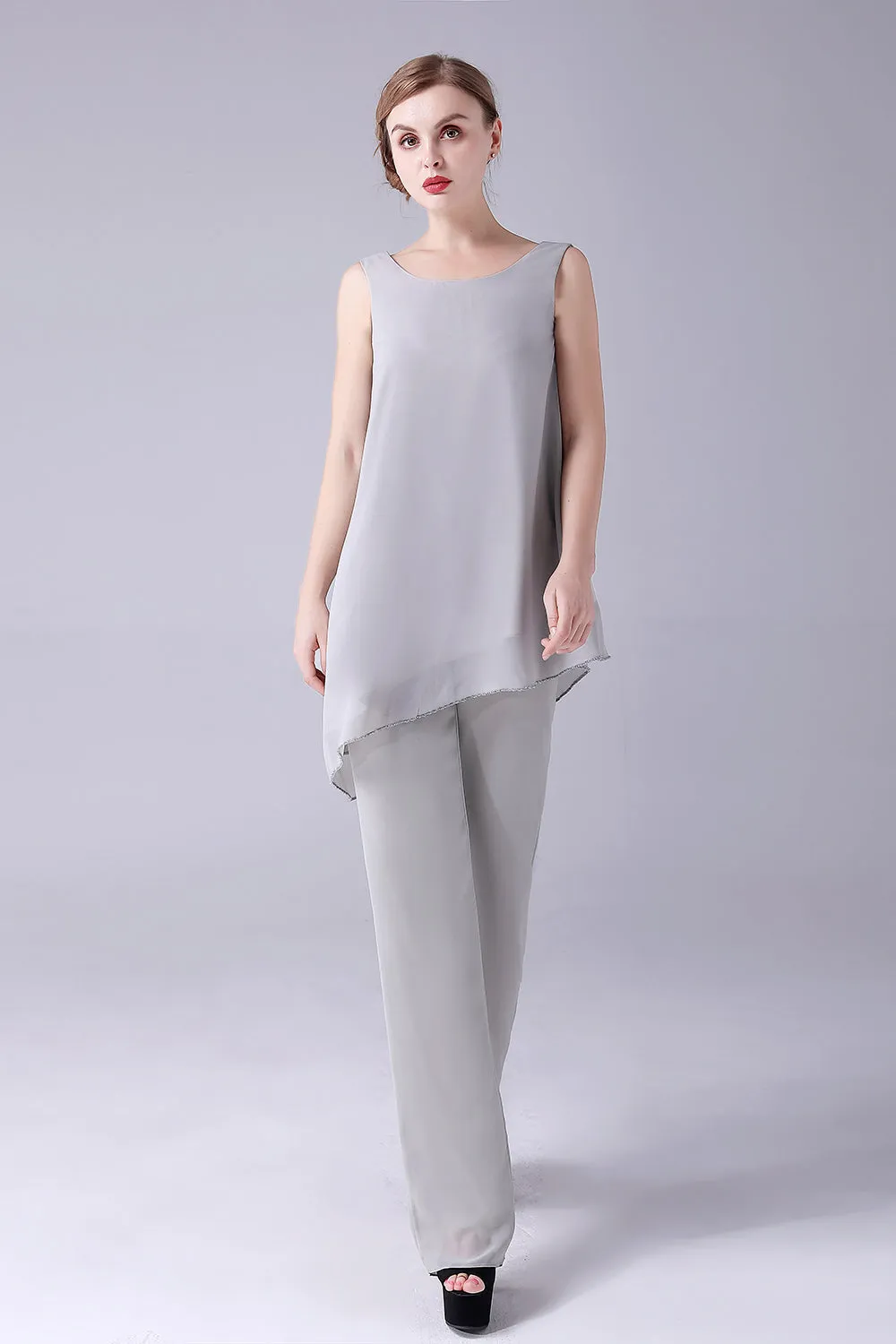Jumpsuit/Pantsuit Separates Scoop Ankle-Length Chiffon Mother of the Bride Dress sold by Zapaka product image thumbnail 4