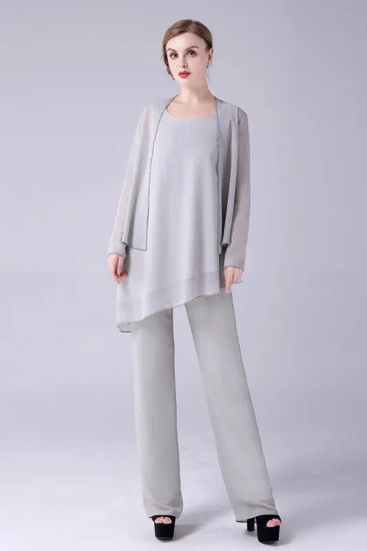 Jumpsuit/Pantsuit Separates Scoop Ankle-Length Chiffon Mother of the Bride Dress sold by Zapaka