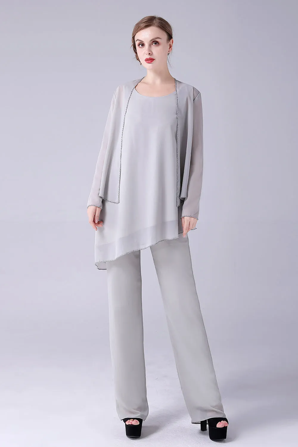 Jumpsuit/Pantsuit Separates Scoop Ankle-Length Chiffon Mother of the Bride Dress sold by Zapaka