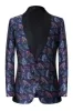 Dark Blue Jacquard 2 Pieces Shawl Lapel Men's Suits sold by Zapaka