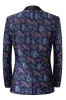 Dark Blue Jacquard 2 Pieces Shawl Lapel Men's Suits sold by Zapaka
