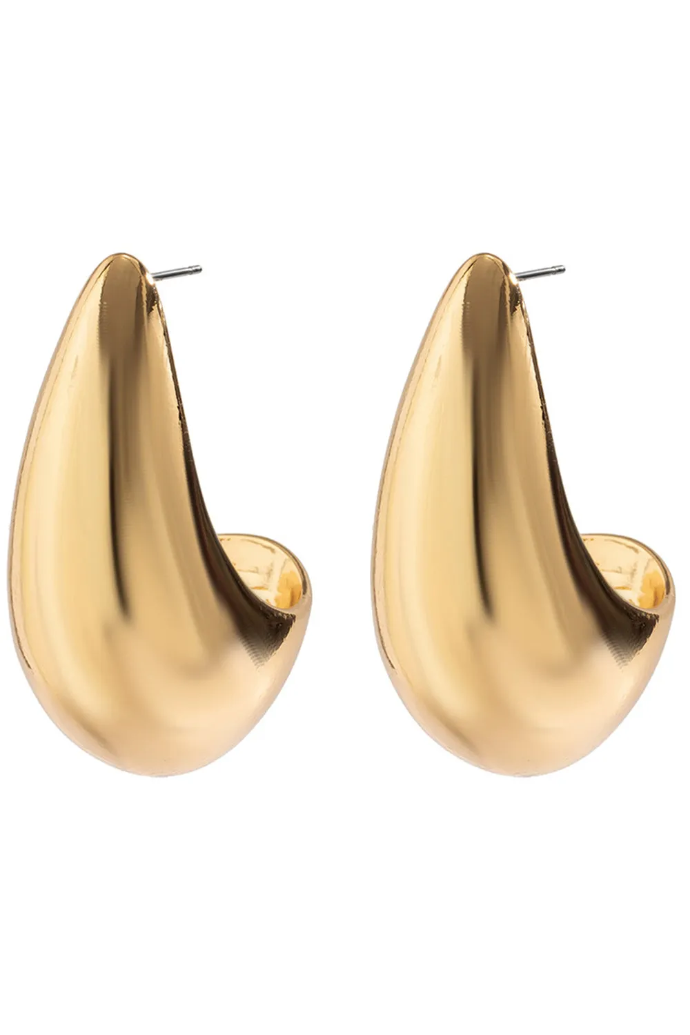 Simple Golden Metal Teardrop Earrings sold by Zapaka product image thumbnail 2