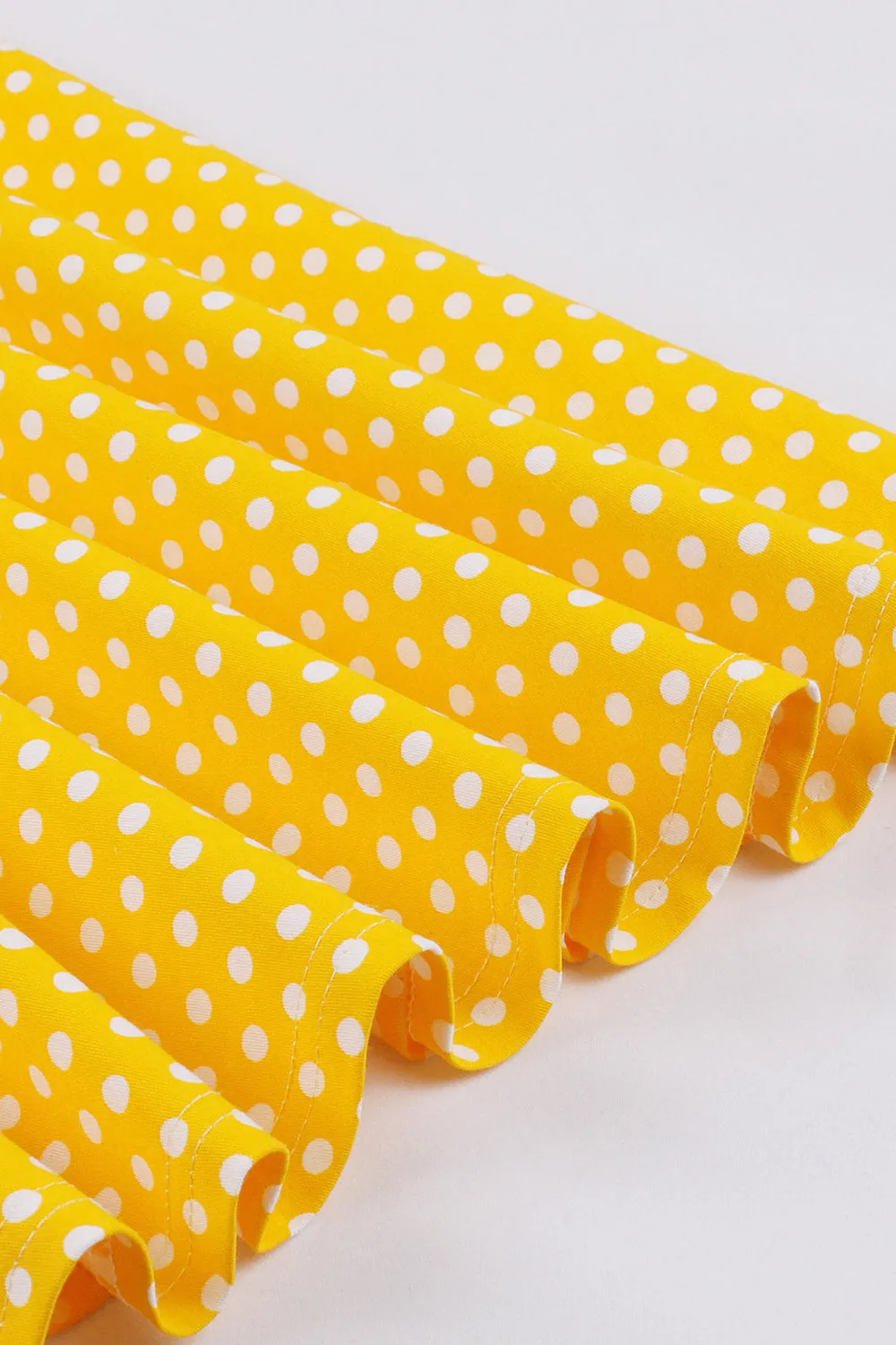 Yellow Polka Dots Square Neck Vintage Dress sold by Zapaka product image thumbnail 4