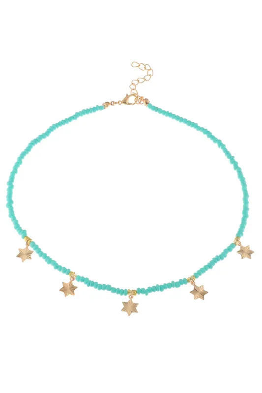 Blue Boho Style Necklace With Stars sold by Zapaka