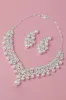 Pearl Rhinestone Pendant Necklace Earrings Tiara Jewelry Set sold by Zapaka