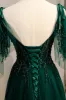 A-Line Spaghetti Straps Dark Green Prom Dress with Beading sold by Zapaka