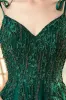 A-Line Spaghetti Straps Dark Green Prom Dress with Beading sold by Zapaka