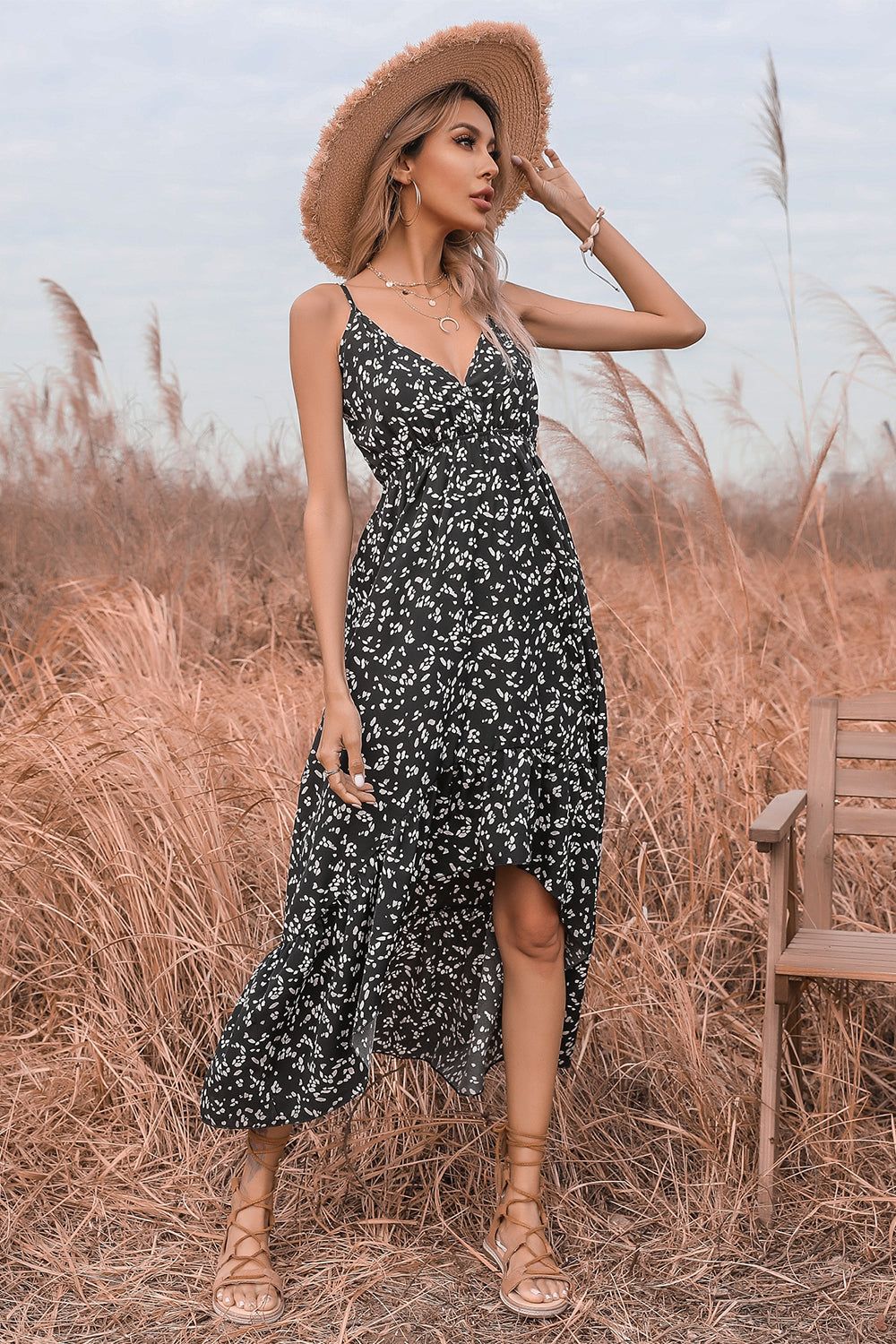 Black Print Summer Dress sold by Zapaka product image thumbnail 4