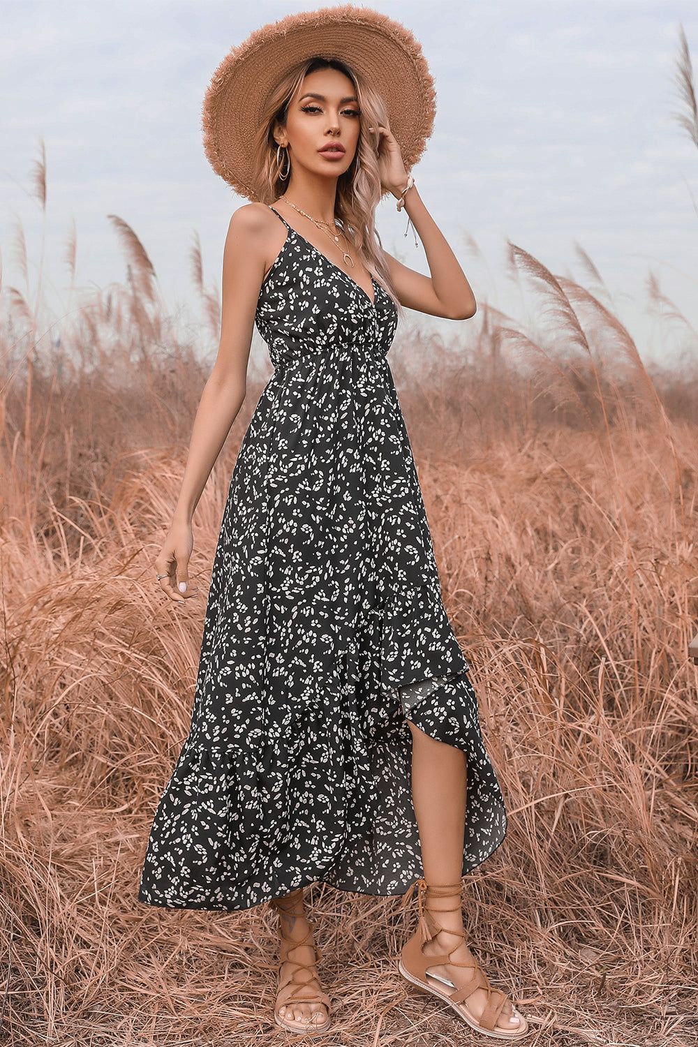 Black Print Summer Dress sold by Zapaka product image thumbnail 5