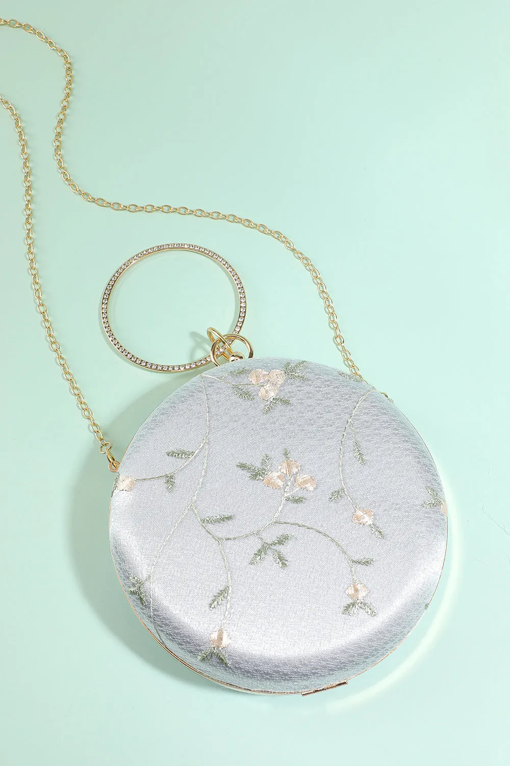 White Embroidery Handbag sold by Zapaka