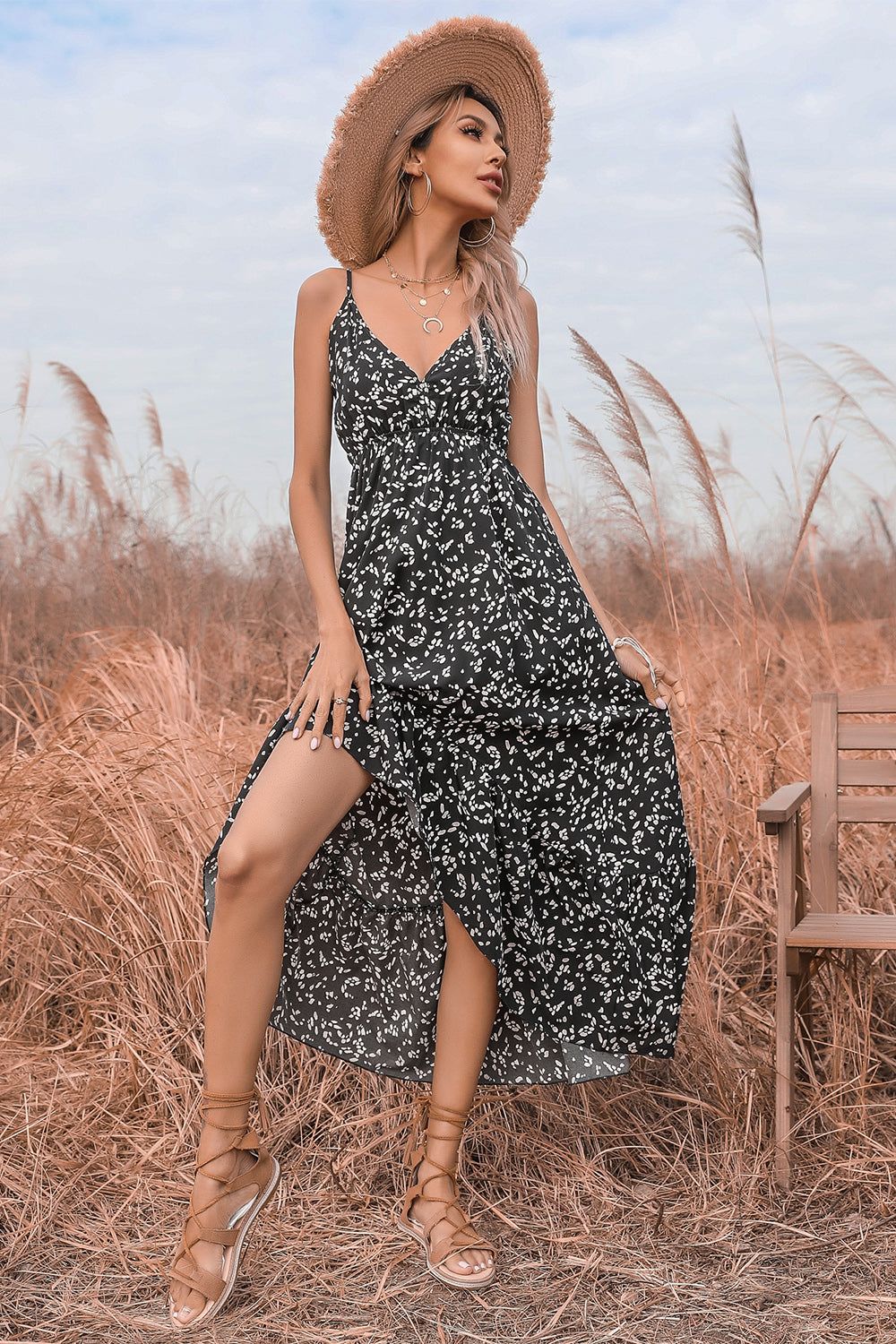 Black Print Summer Dress sold by Zapaka product image thumbnail 3