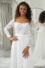 Ivory A-Line Lace Wedding Dress with Sleeves sold by Zapaka