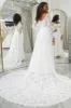 Ivory A-Line Lace Wedding Dress with Sleeves sold by Zapaka
