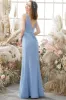 V Neck Chiffon Bridesmaid Dress sold by Zapaka