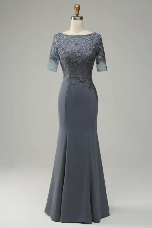 Grey Appliques Mother of Bride Dress sold by Zapaka