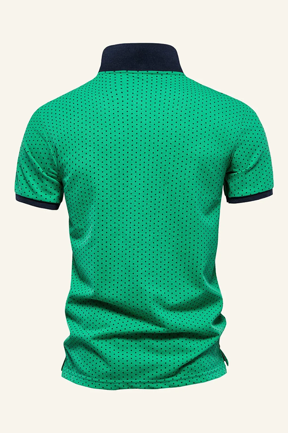 Classic Green Regular Fit Collared Polka Dots Men's Polo Shirt sold by Zapaka product image thumbnail 2