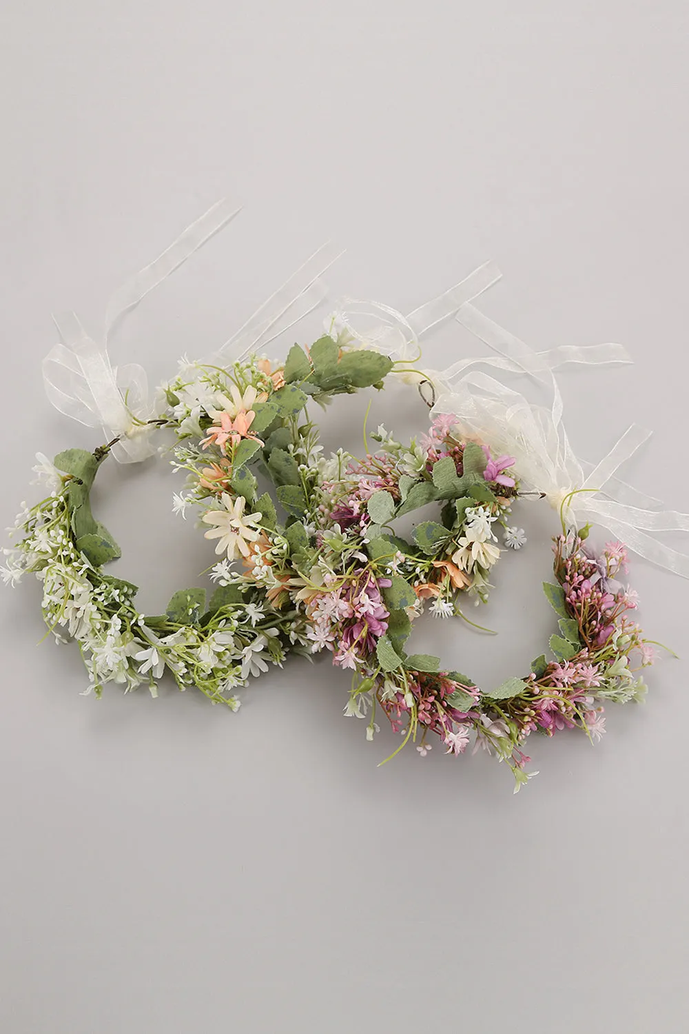 White Garland Crown Bridal Headband sold by Zapaka product image thumbnail 3