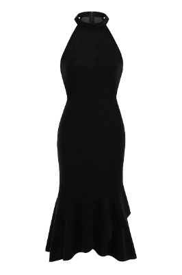 Halter Sheath Black Sleeveless 1960s Dress sold by Zapaka