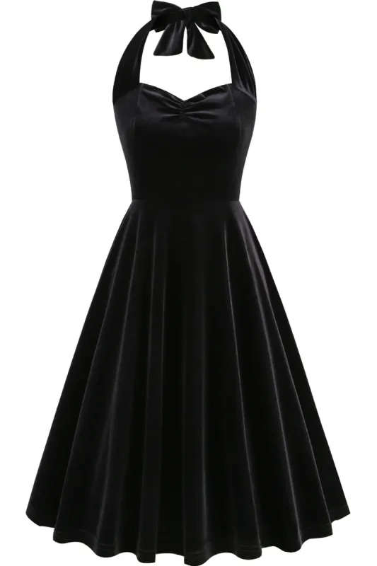 Black A Line Spaghetti Straps Short Vintage Dress sold by Zapaka