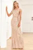 Sparkly Sleeveless Champagne Prom Dress Sequins sold by Zapaka