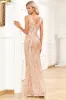 Sparkly Sleeveless Champagne Prom Dress Sequins sold by Zapaka