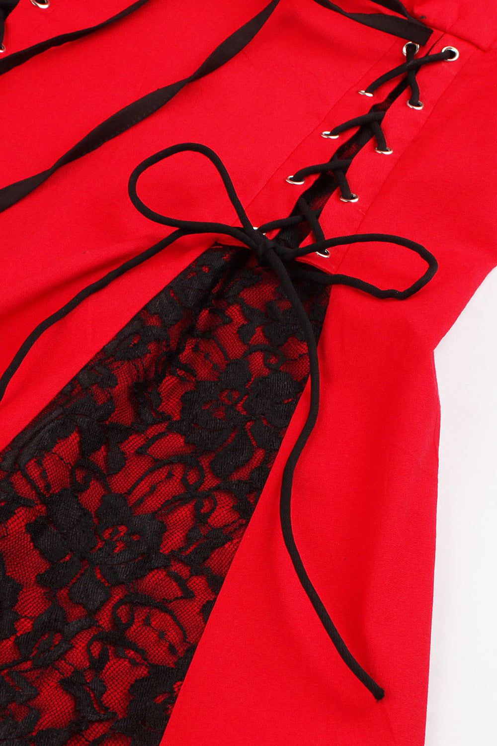 Gothic A Line Lace Up Red Halloween Dress sold by Zapaka product image thumbnail 5