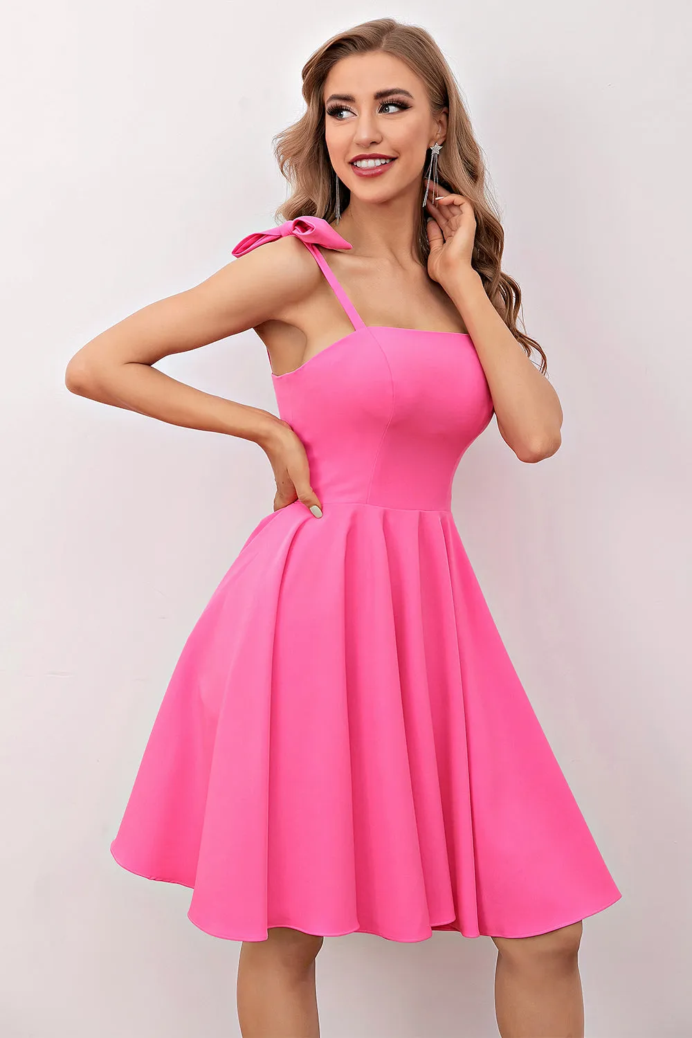 Pink Short Cocktail Dress with Bow sold by Zapaka product image thumbnail 4