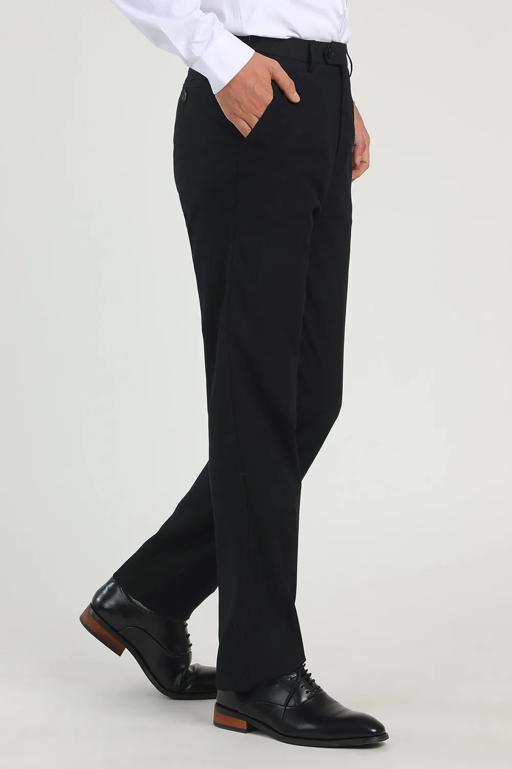 Black High Waisted Suit Pants Mens for Wedding sold by Zapaka product image thumbnail 2