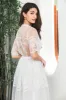 Simple White V Neck Boho Maxi Graduation Dress with Lace sold by Zapaka