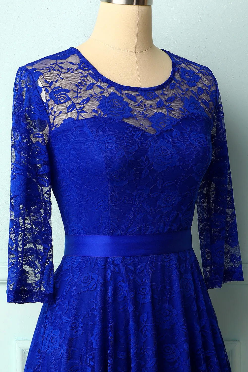 Solid Rose Lace Midi Dress sold by Zapaka product image thumbnail 4