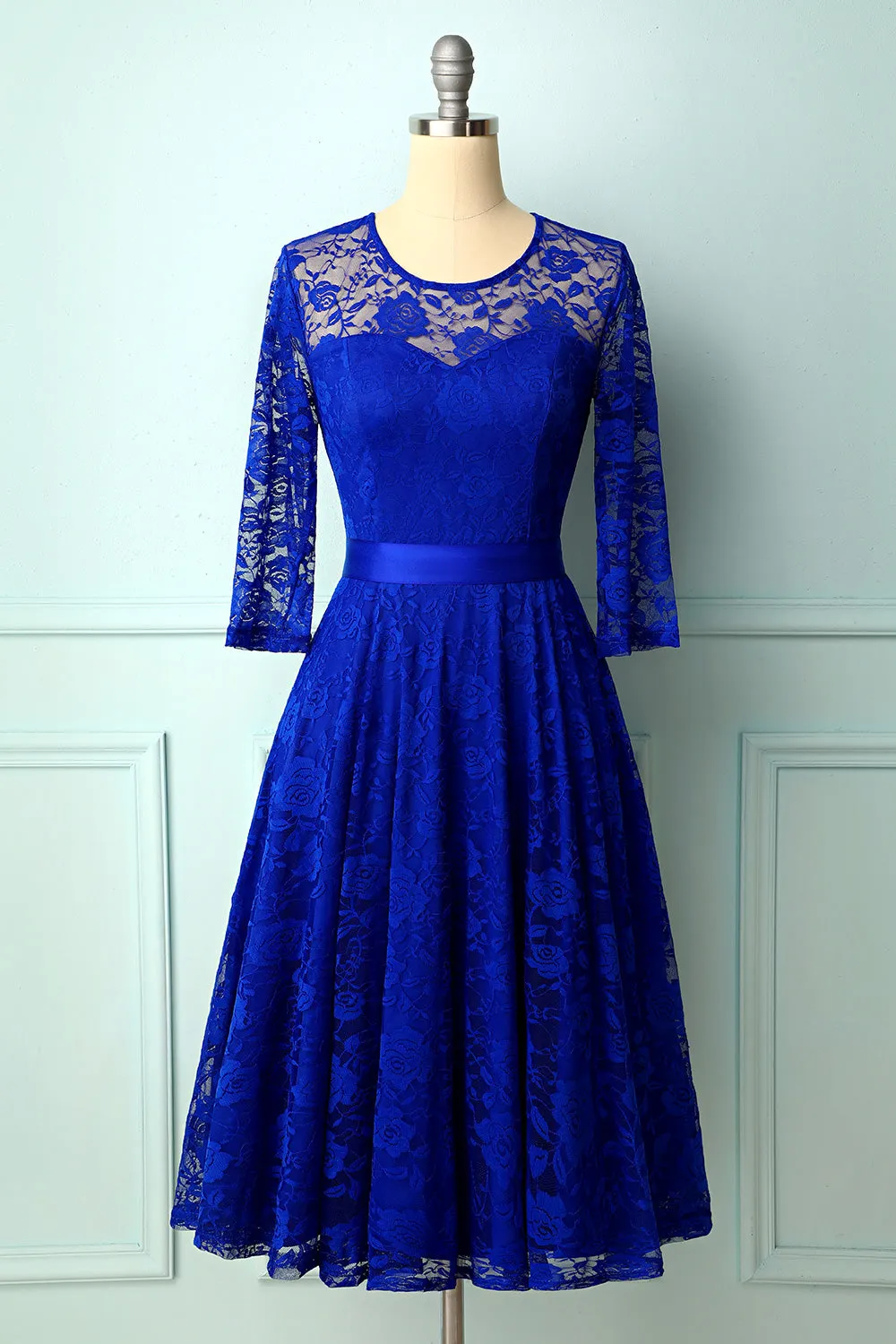 Solid Rose Lace Midi Dress sold by Zapaka