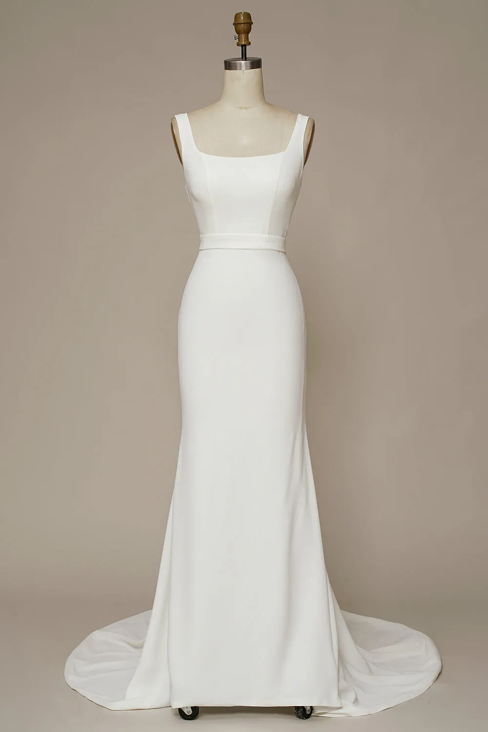 Mermaid Square Neck Wedding Dress sold by Zapaka