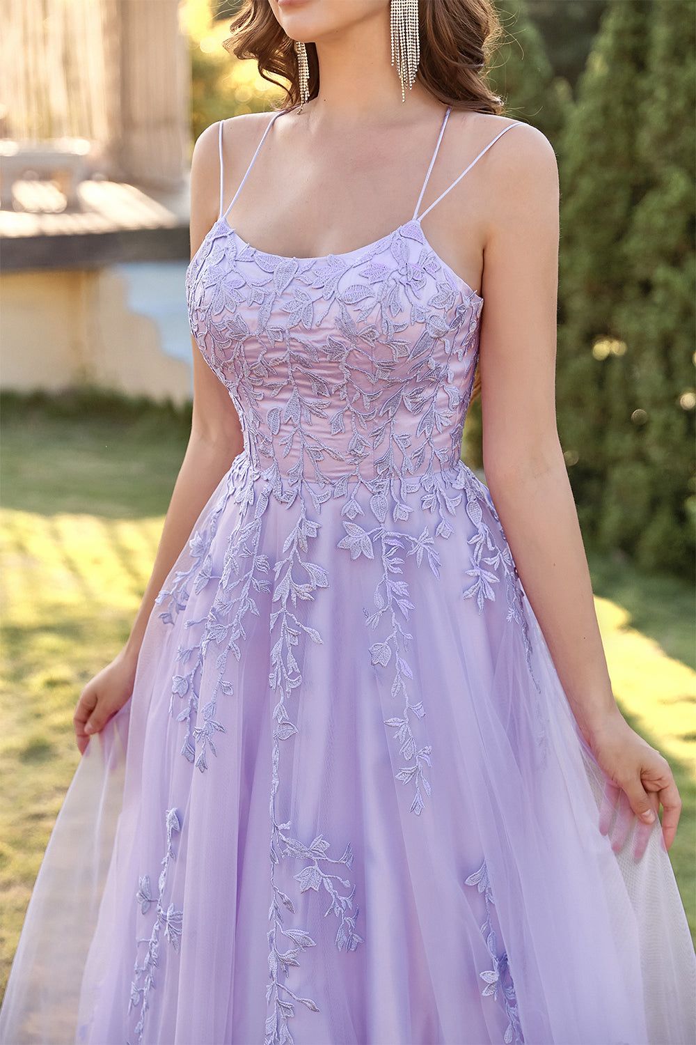 Women's Purple Tulle Prom Dress with Appliques U.S. Warehouse Stock Clearance - Only $59.9 sold by Zapaka product image thumbnail 5