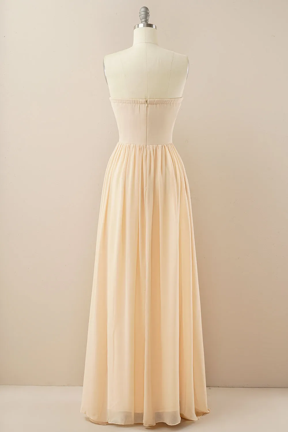 Champagne Sweetheart A Line Chiffon Prom Dress sold by Zapaka product image thumbnail 2