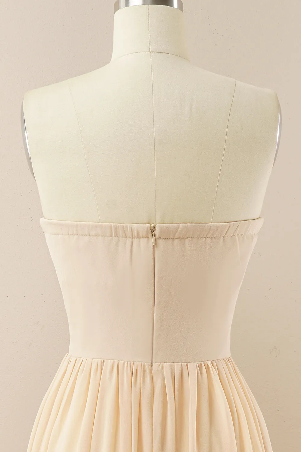 Champagne Sweetheart A Line Chiffon Prom Dress sold by Zapaka product image thumbnail 4