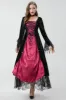 Gothic Burgundy Halloween Dress with Criss Cross Lace sold by Zapaka