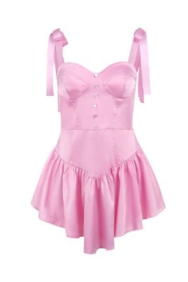 Spaghetti Straps Short Party Dress with Button sold by Zapaka