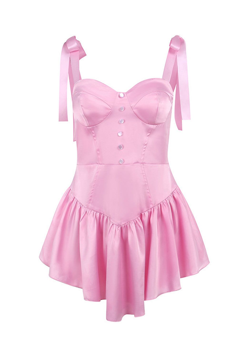 Spaghetti Straps Short Party Dress with Button sold by Zapaka