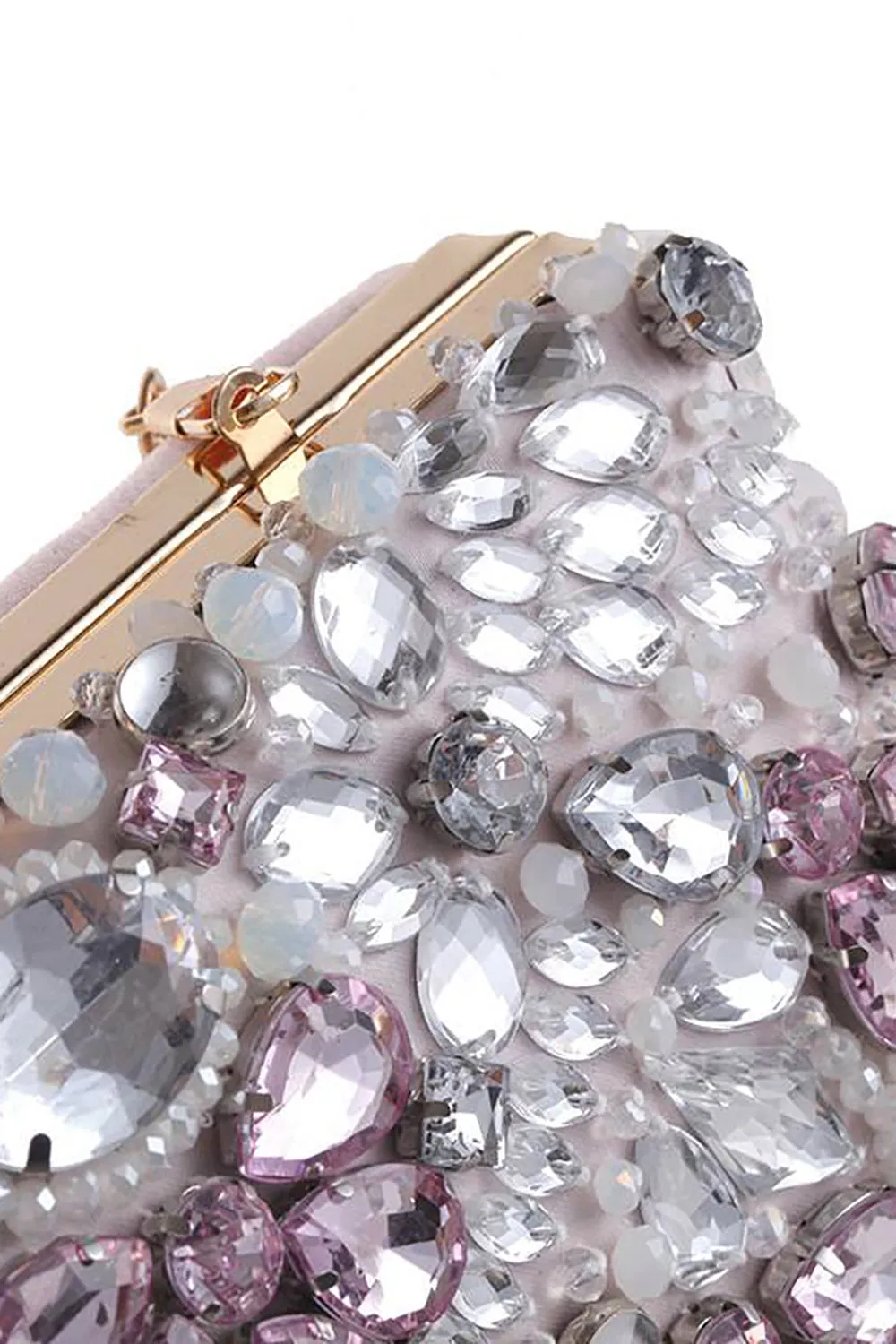Rhinestone Light Pink Sparkly Evening Clutch Bag sold by Zapaka product image thumbnail 3