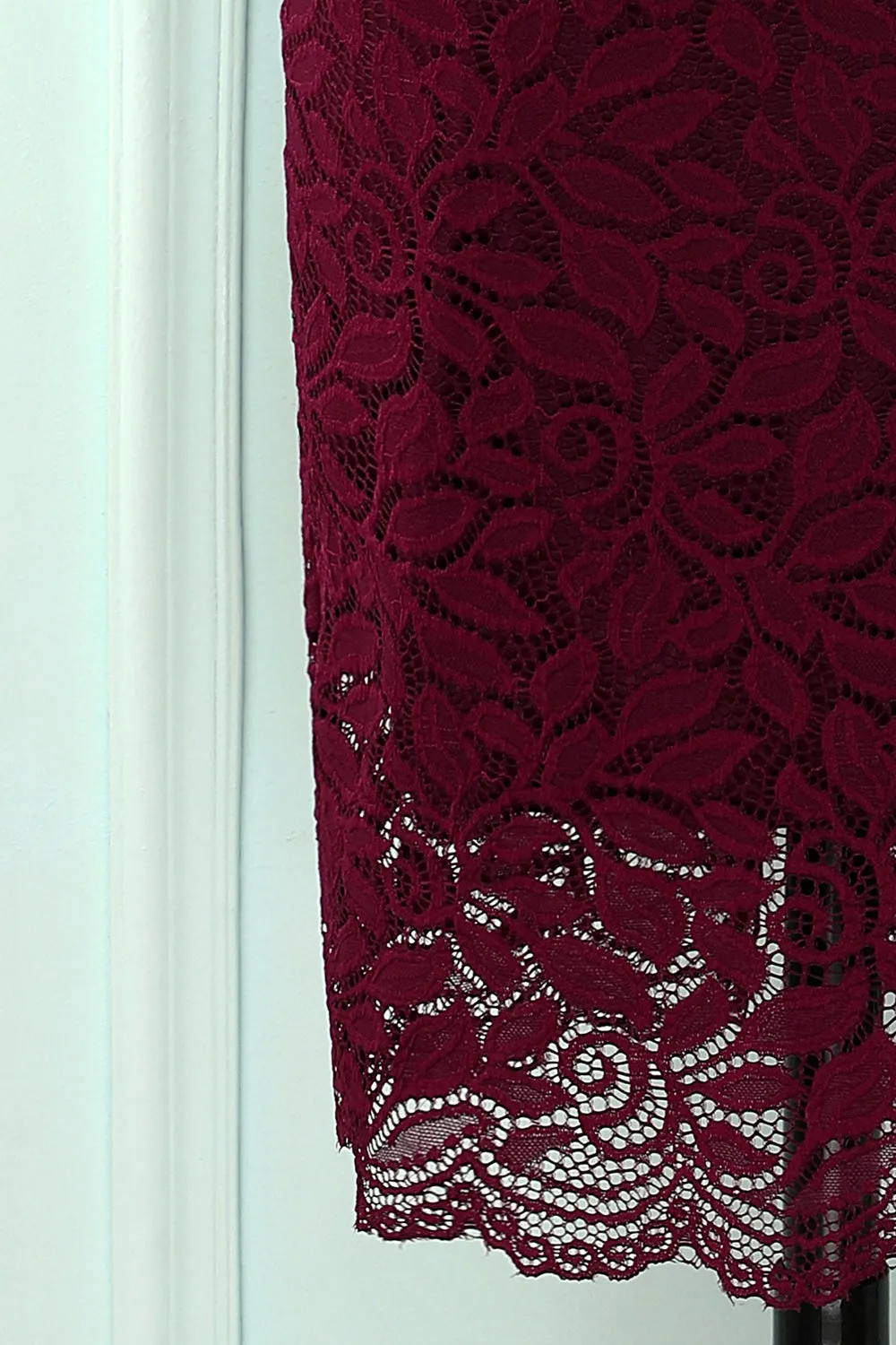 Burgundy Bodycon Formal Dress sold by Zapaka product image thumbnail 4