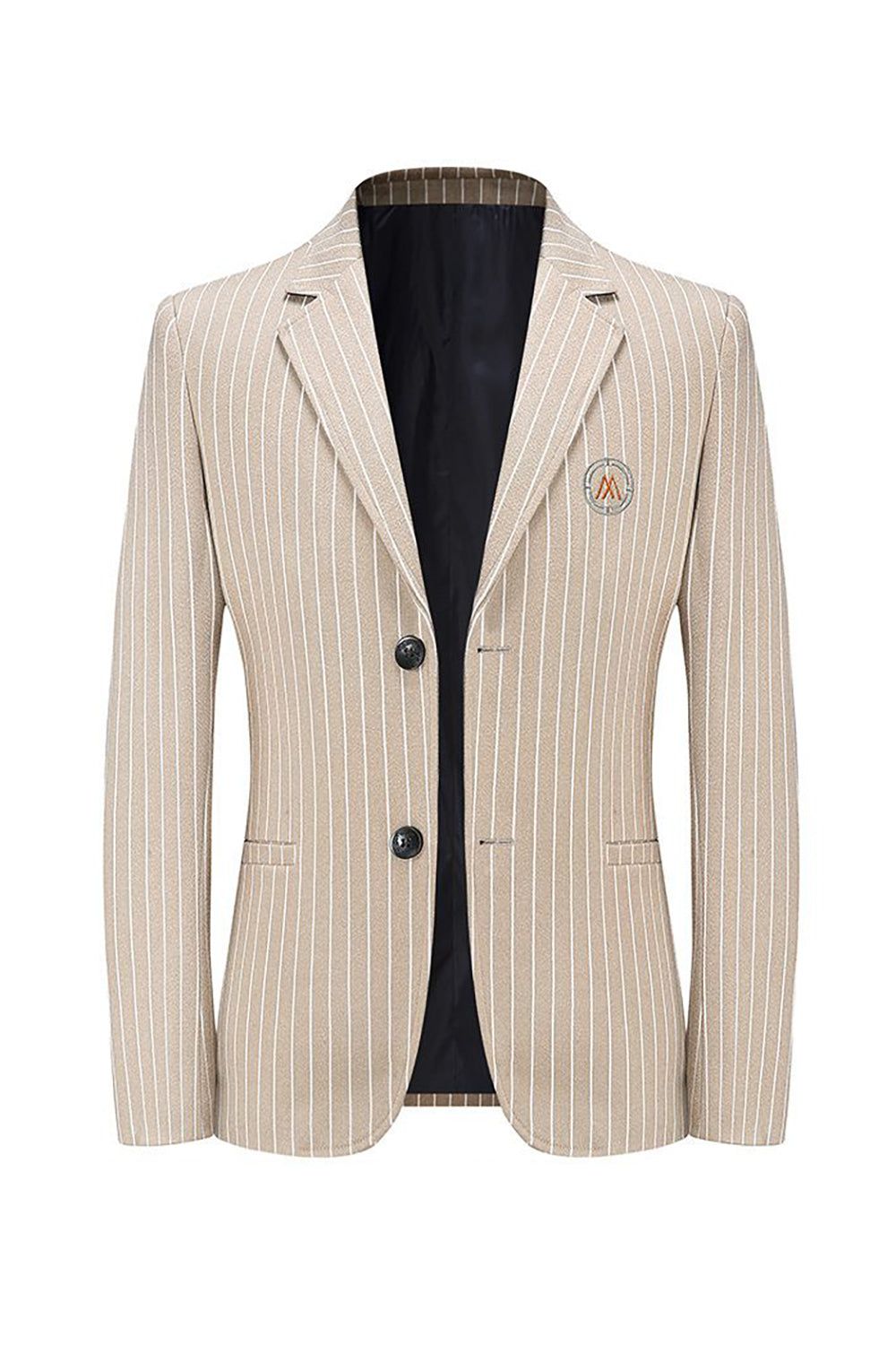 Grey PinStriped Notched Lapel Men's Blazer sold by Zapaka product image thumbnail 4