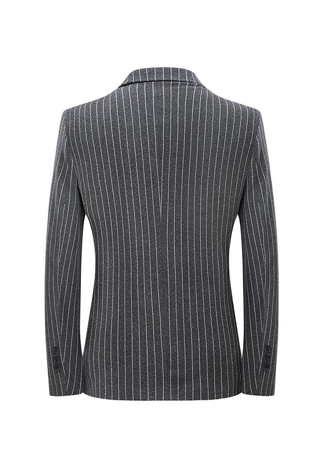 Grey PinStriped Notched Lapel Men's Blazer sold by Zapaka product image thumbnail 2