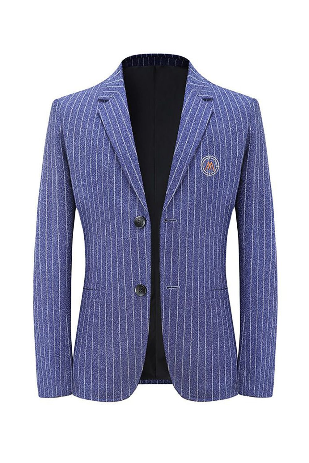 Grey PinStriped Notched Lapel Men's Blazer sold by Zapaka product image thumbnail 3
