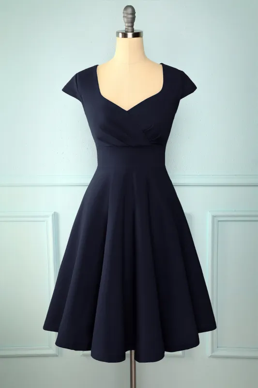 Navy Solid Dress made by Zapaka