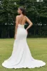 Simple Ivory Mermaid Backless Boho Wedding Dress sold by Zapaka