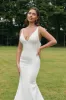 Simple Ivory Mermaid Backless Boho Wedding Dress sold by Zapaka