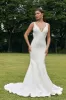 Simple Ivory Mermaid Backless Boho Wedding Dress sold by Zapaka