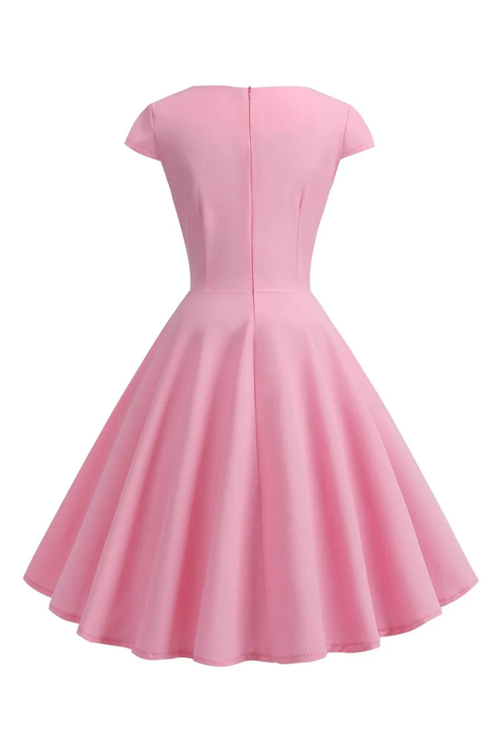 Pink Cap Sleeves A Line 1950s Dress sold by Zapaka product image thumbnail 2