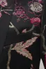 Black Jacquard Satin Notched Lapel Blazer sold by Zapaka